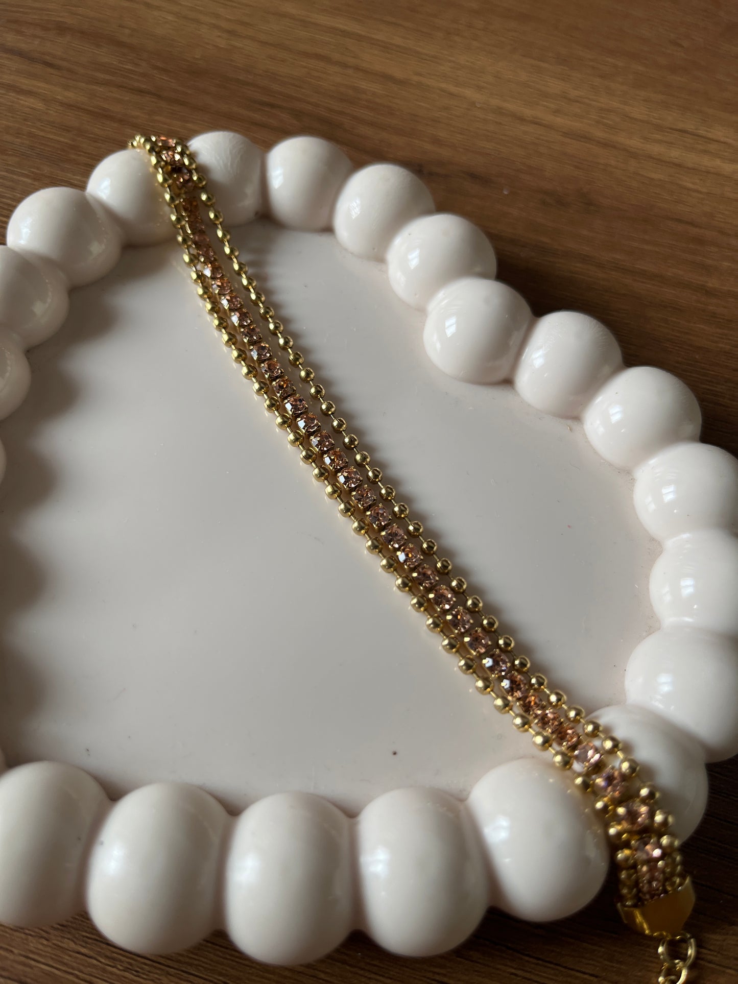 Baby Pink layered tennis bracelet