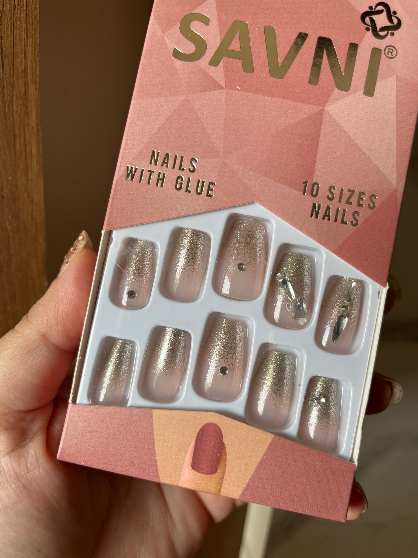 Silver glitter ombre nails