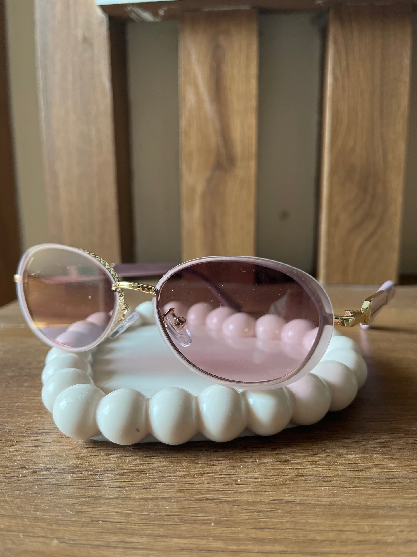 Pink oval sunglasses