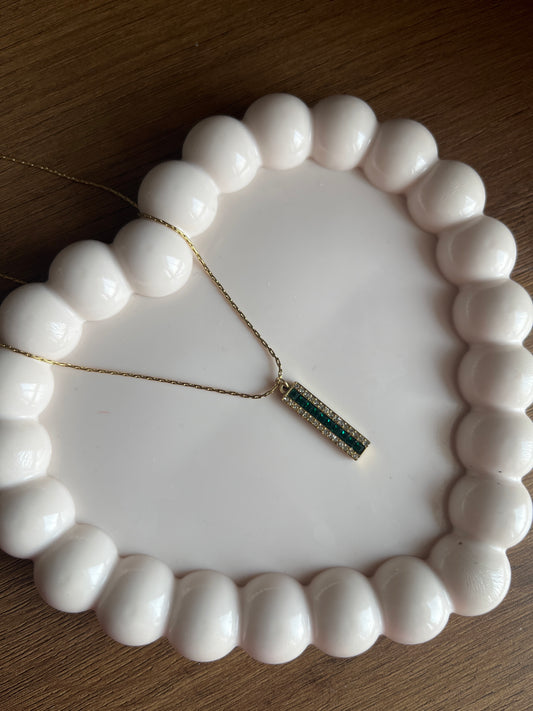 Emerald long pendant
