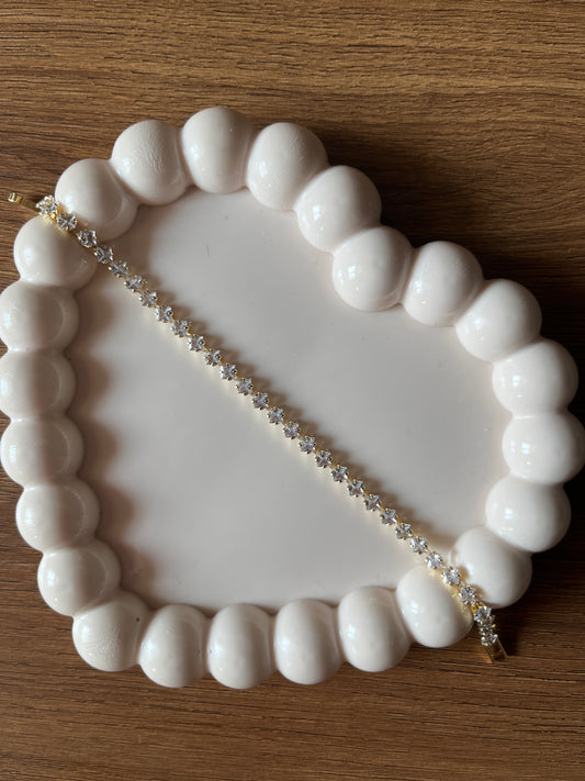 Gold rhombus tennis bracelet
