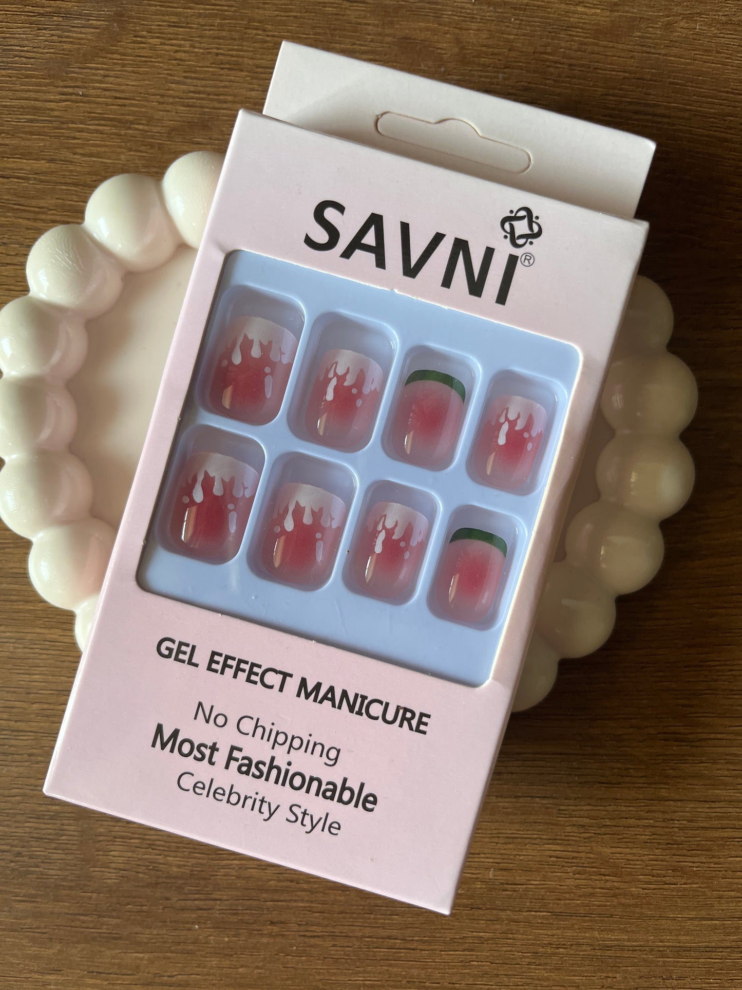 White Korean set of 12 nails