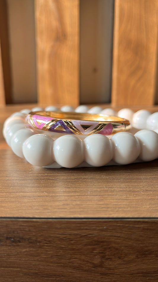 Triangle Pink/Lavender Enamel bracelet