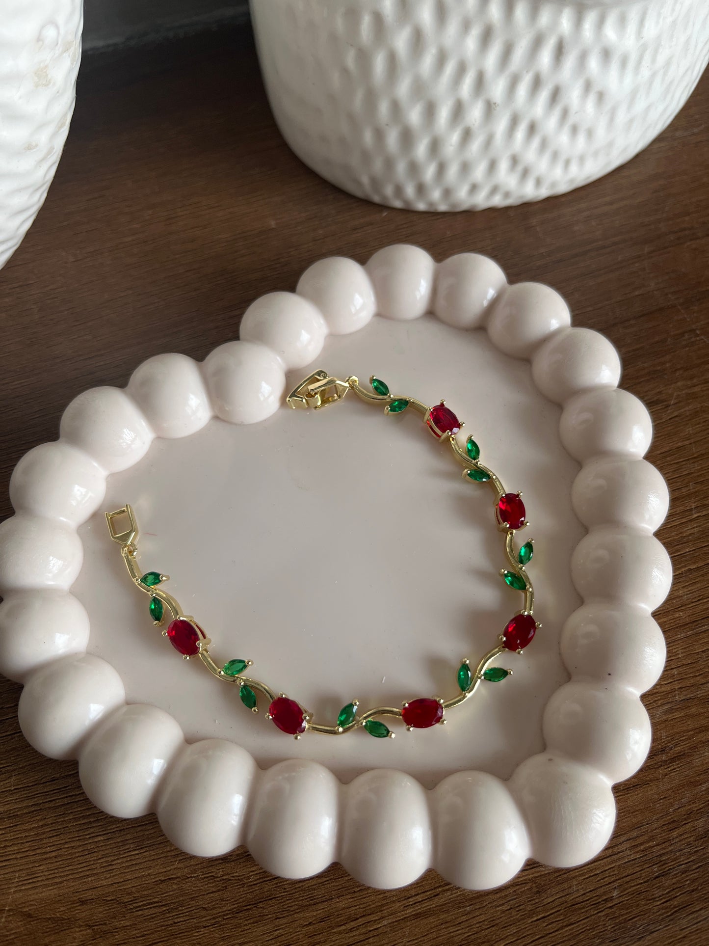 Red/ Green Tulip vine bracelet