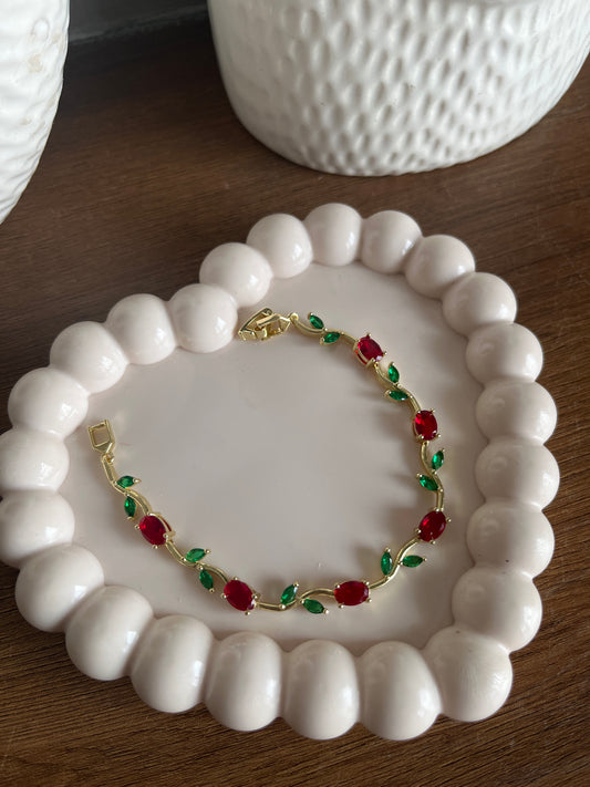 Red/ Green Tulip vine bracelet