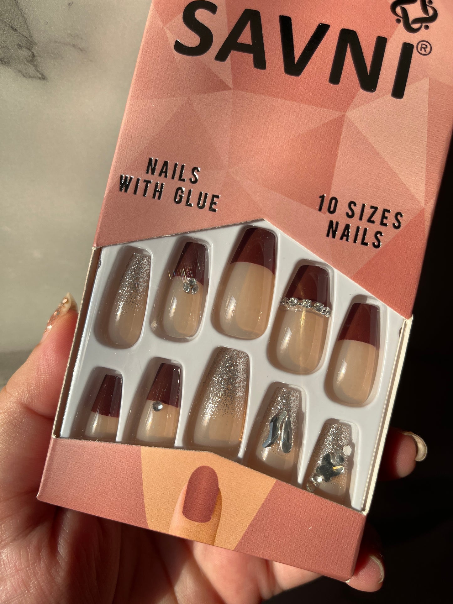 Brown tip stone nails