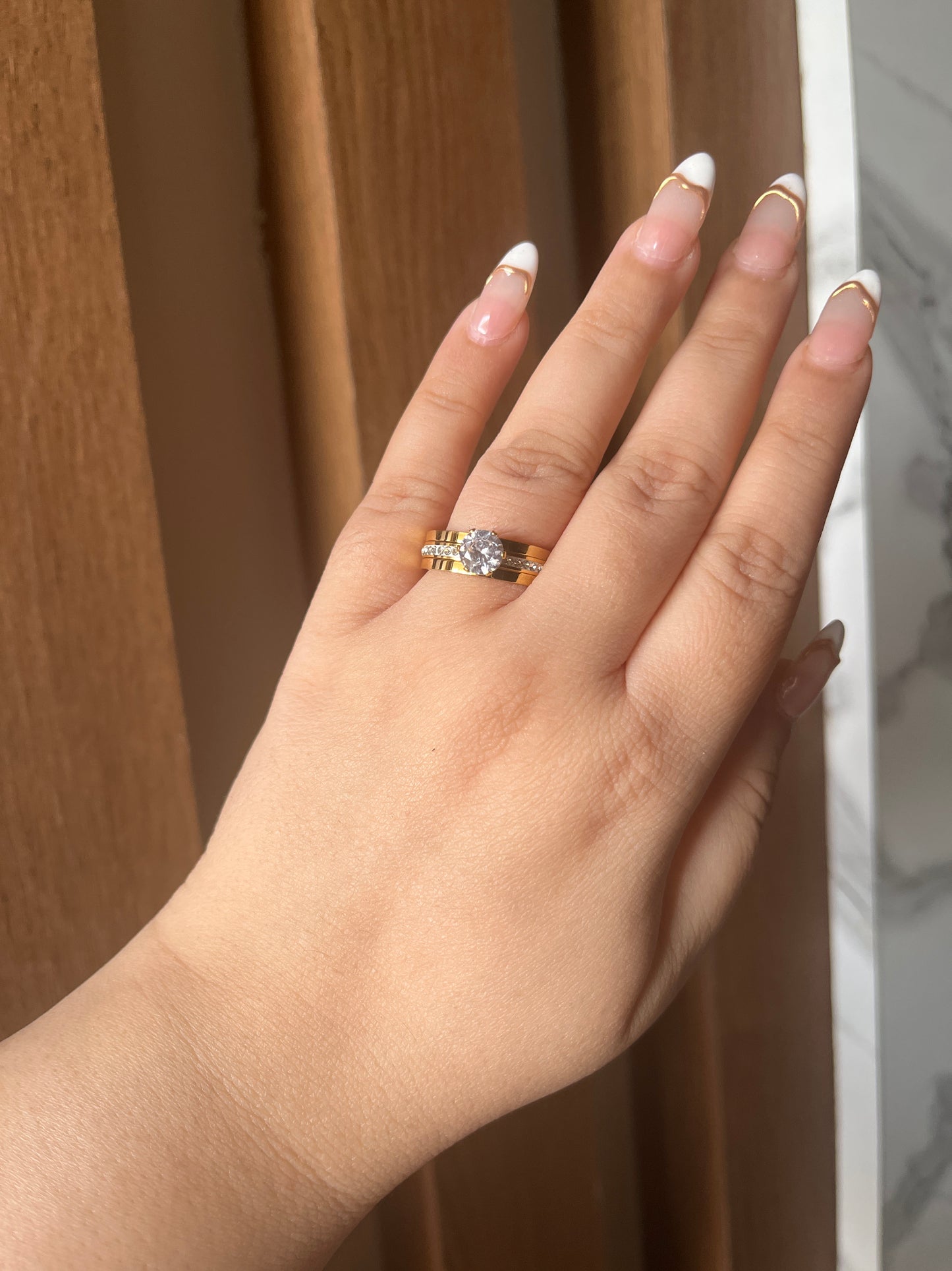 AD band solitaire ring