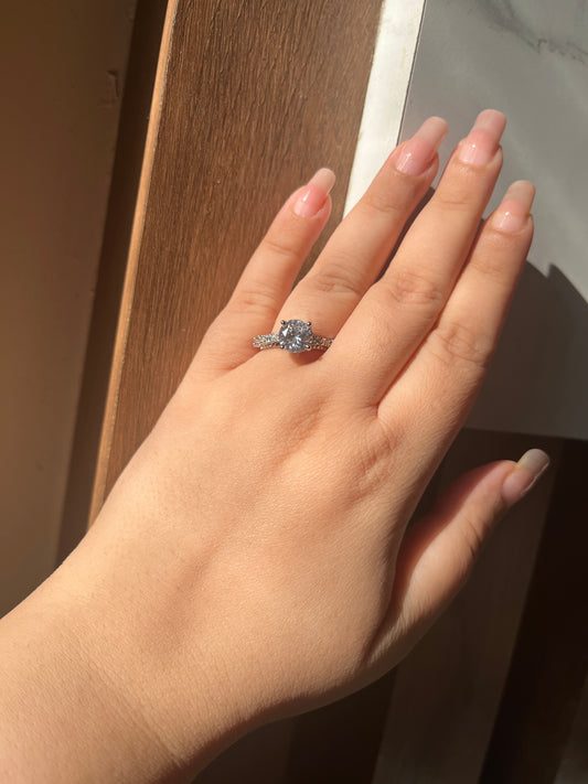 2 carat -Silver solitaire