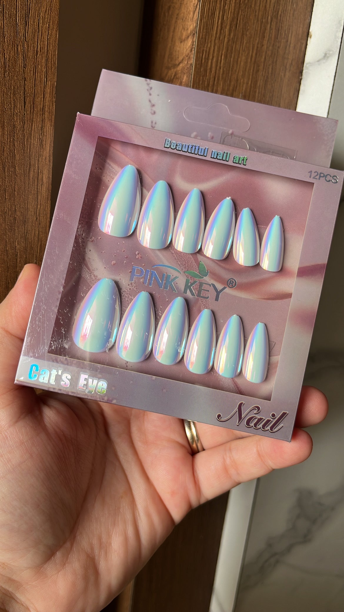 White holographic nails