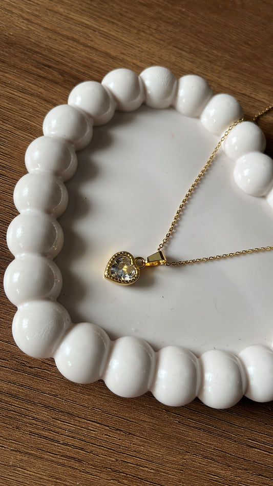 Heart Necklace - White