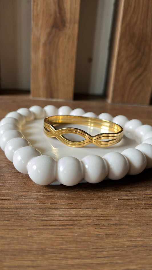 Abstract Kada Bracelet - Gold