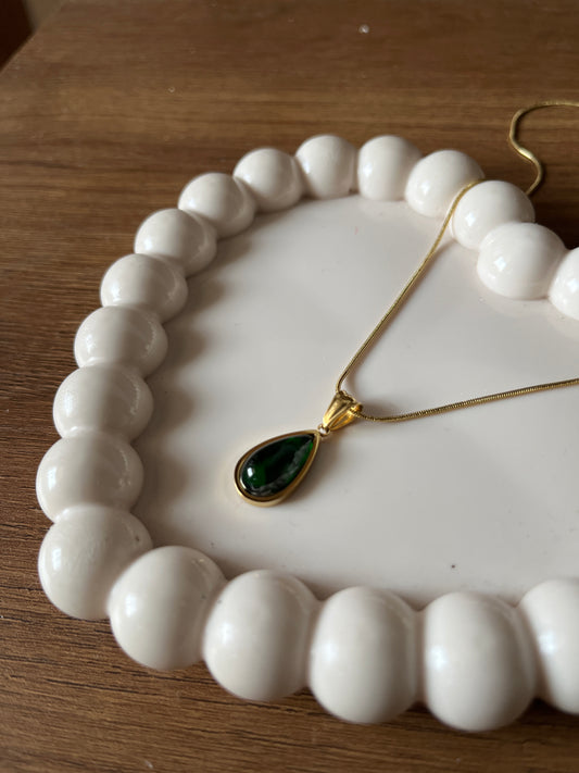 Emerald drop necklace