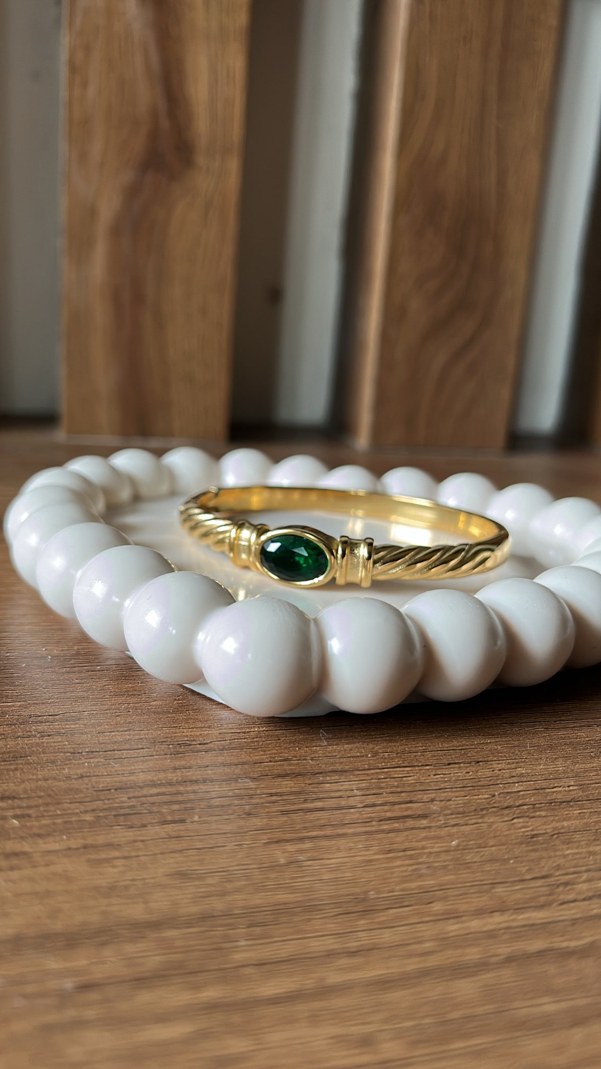 Kada Bracelet - Emerald Gold