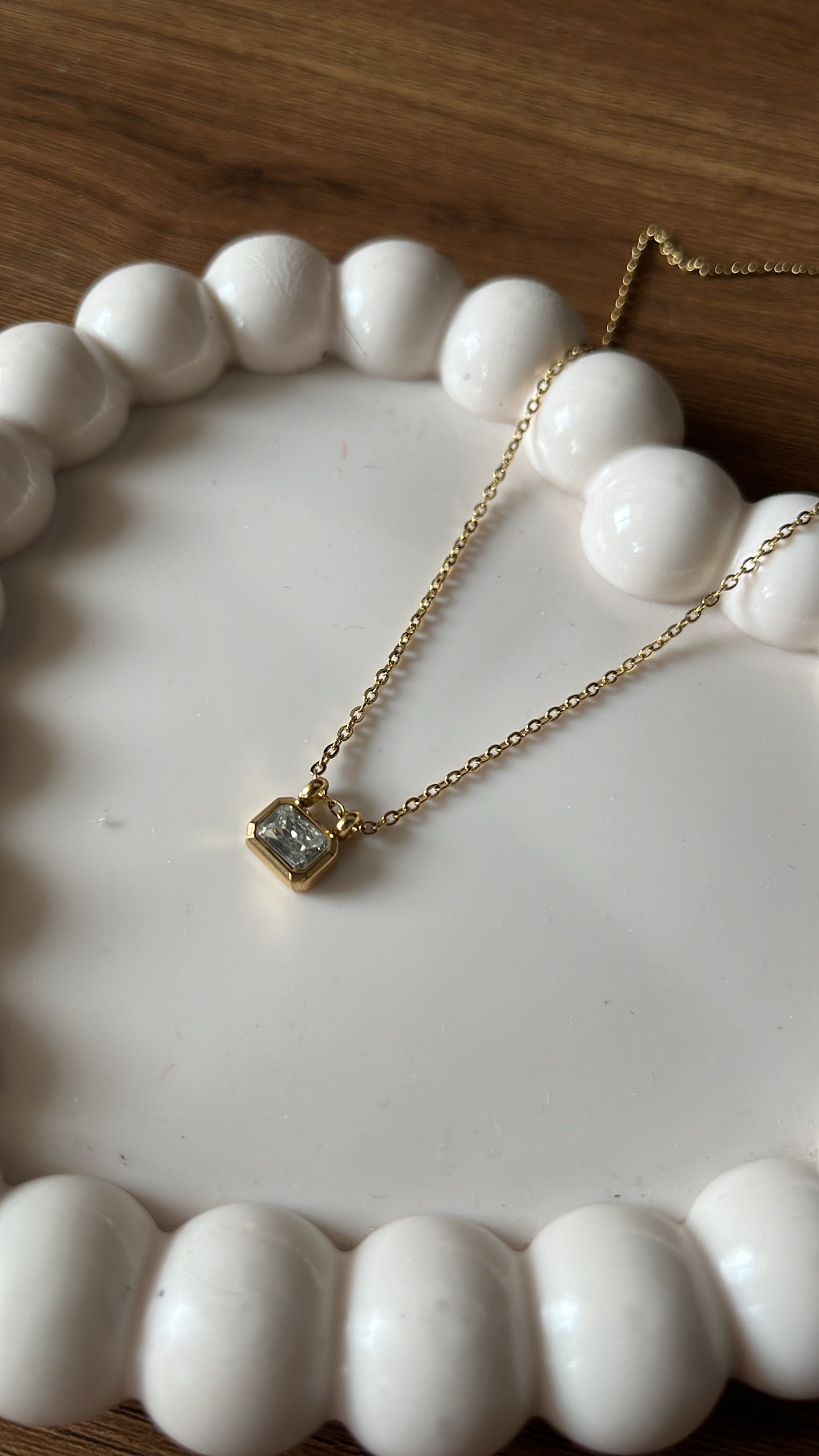 Solitaire Square Pendant