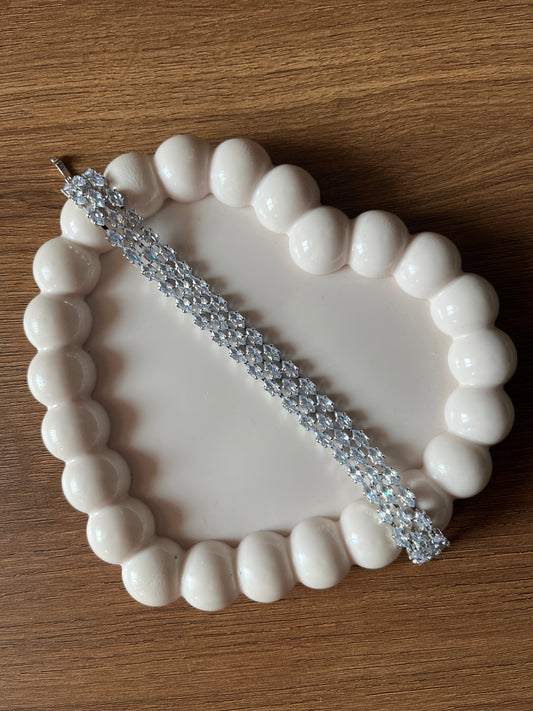 Silver broad bracelet