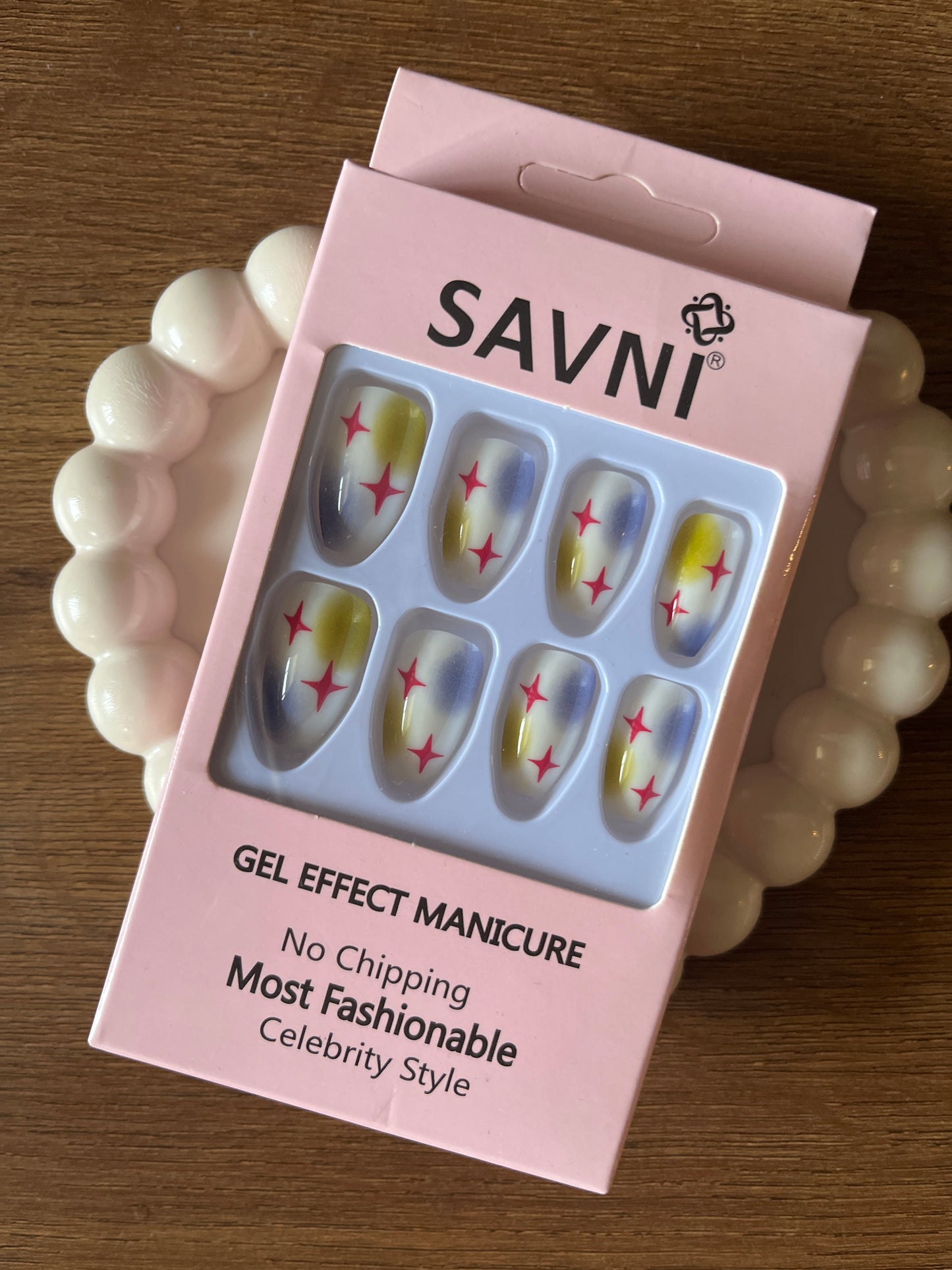 Multicolour almond set of 12 nails