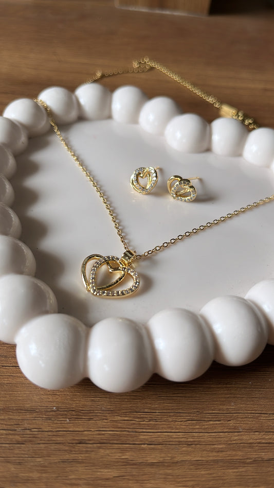 Heart Necklace and Earrings combo
