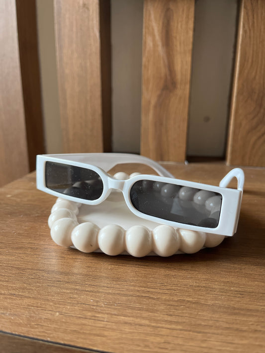 White rectangle sunglasses