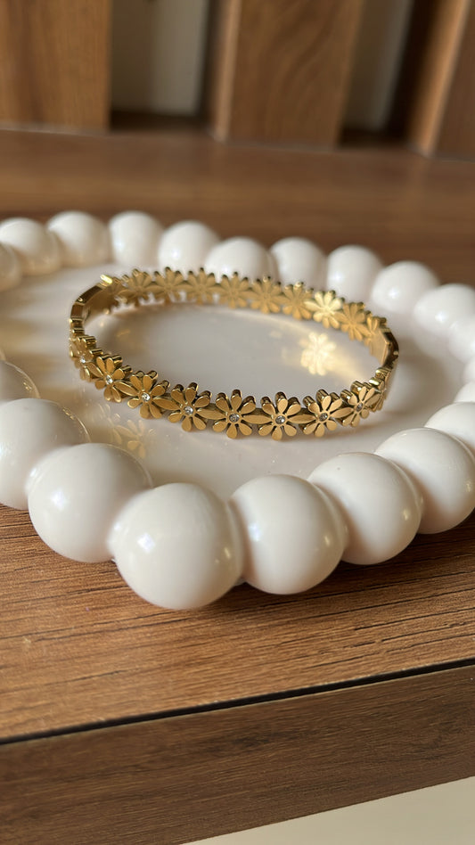 Flower Bangle Bracelet