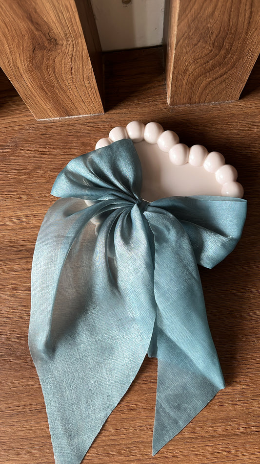 Blue Small Tail Bow clip