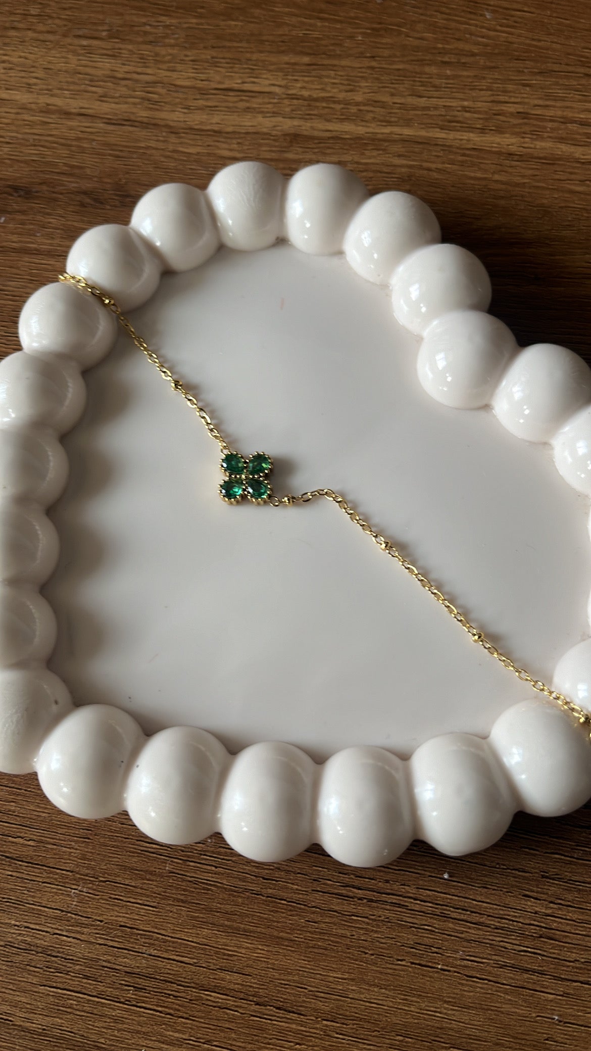 Emerald clover bracelet