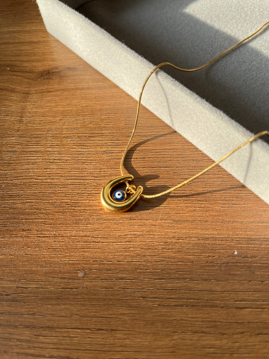 Evil eye U pendant