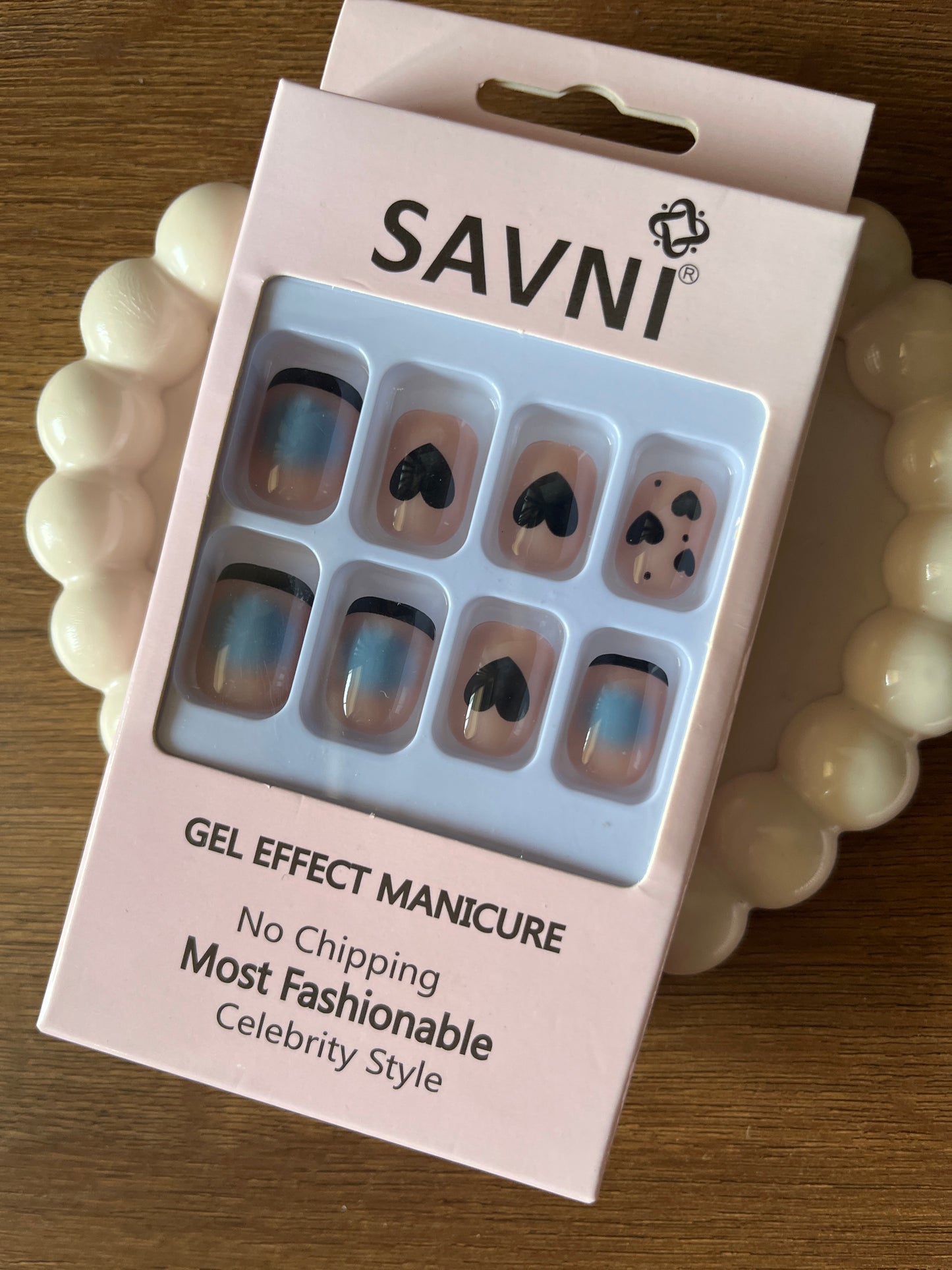 Black heart set of 12 nails