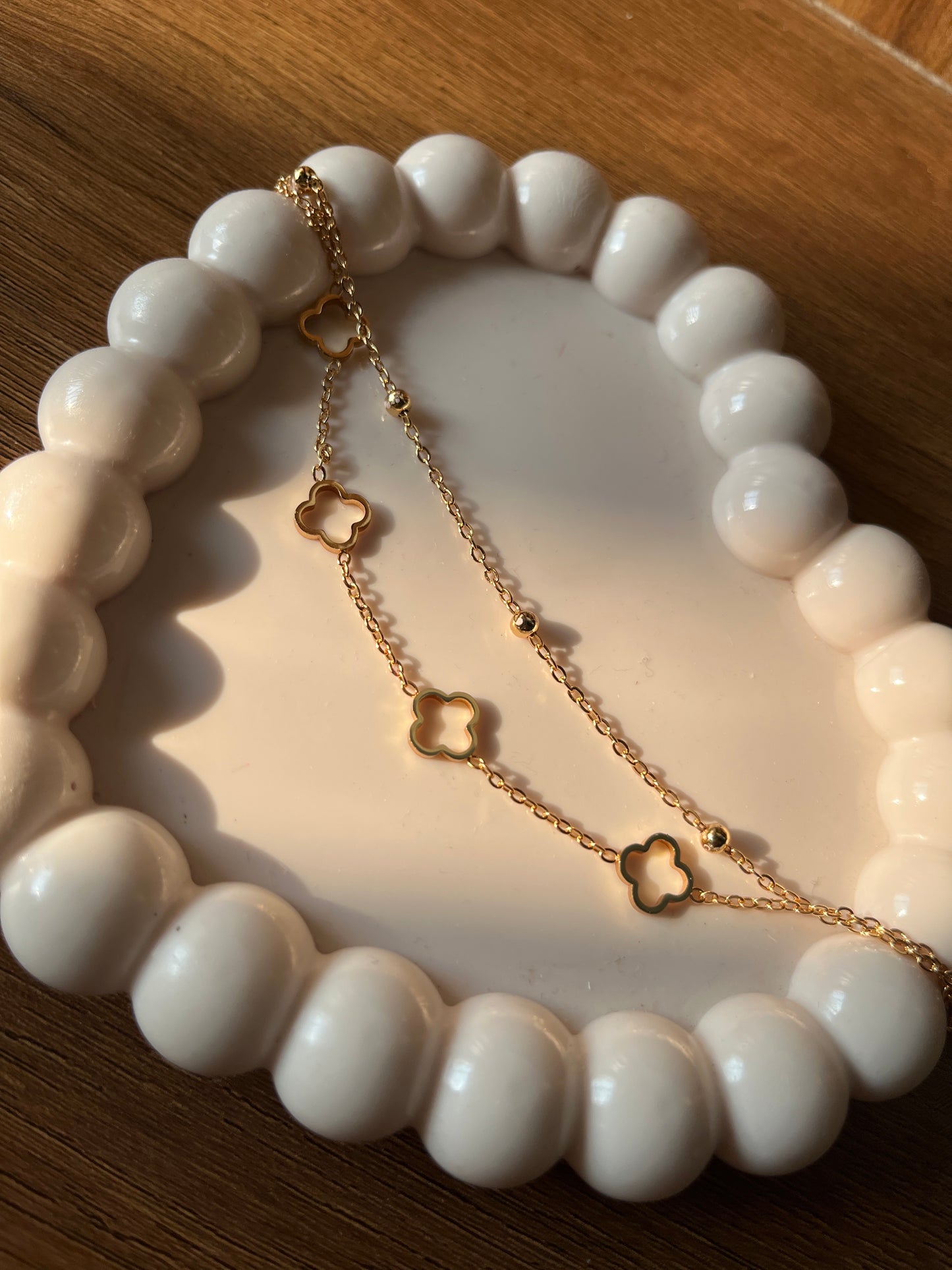 Clover layered bracelet