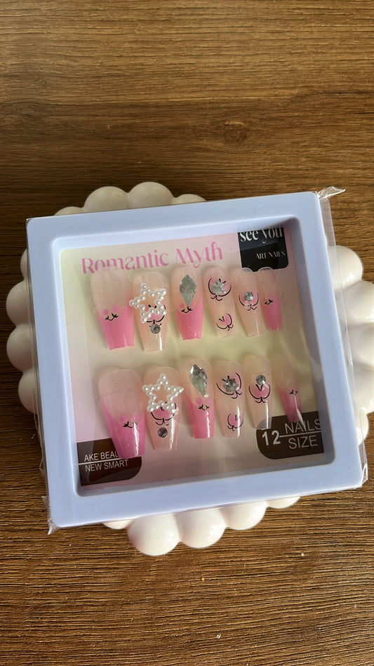 Pink Korean Stone Nails