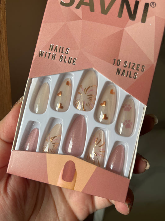 Rose gold cat eye nails