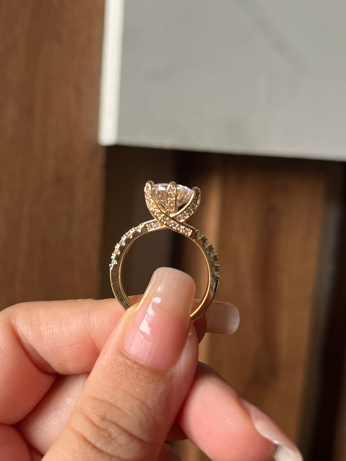2.5 carat Solitaire Halo - Gold