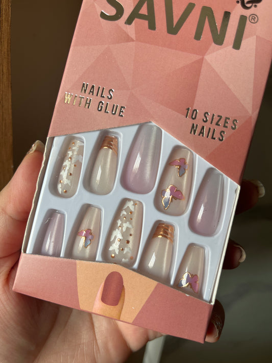 Unicorn butterfly cat eye nails