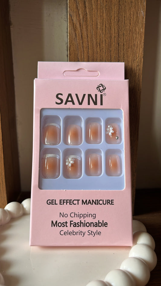 French tip stone nails