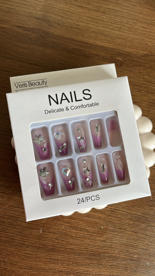 Pink Stone nails