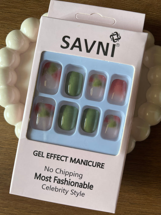 Green minimal set of 12 nails