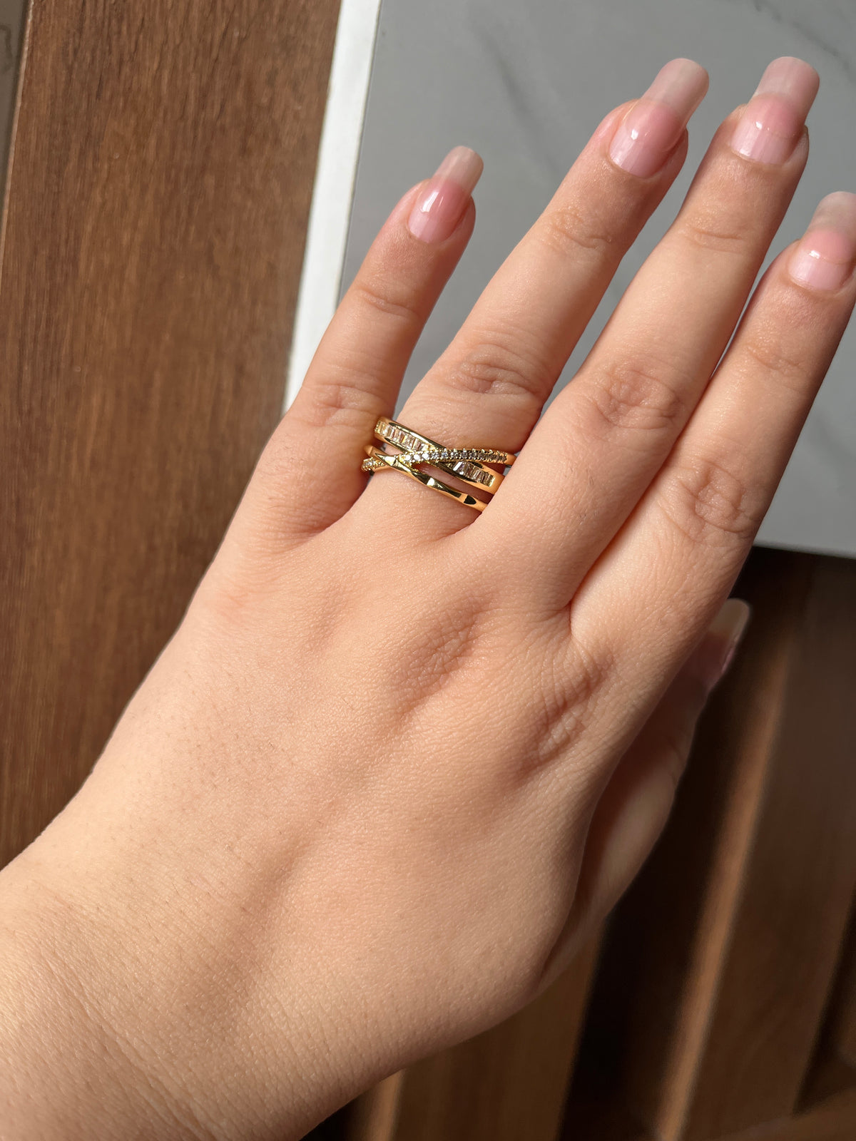 Layered cocktail ring