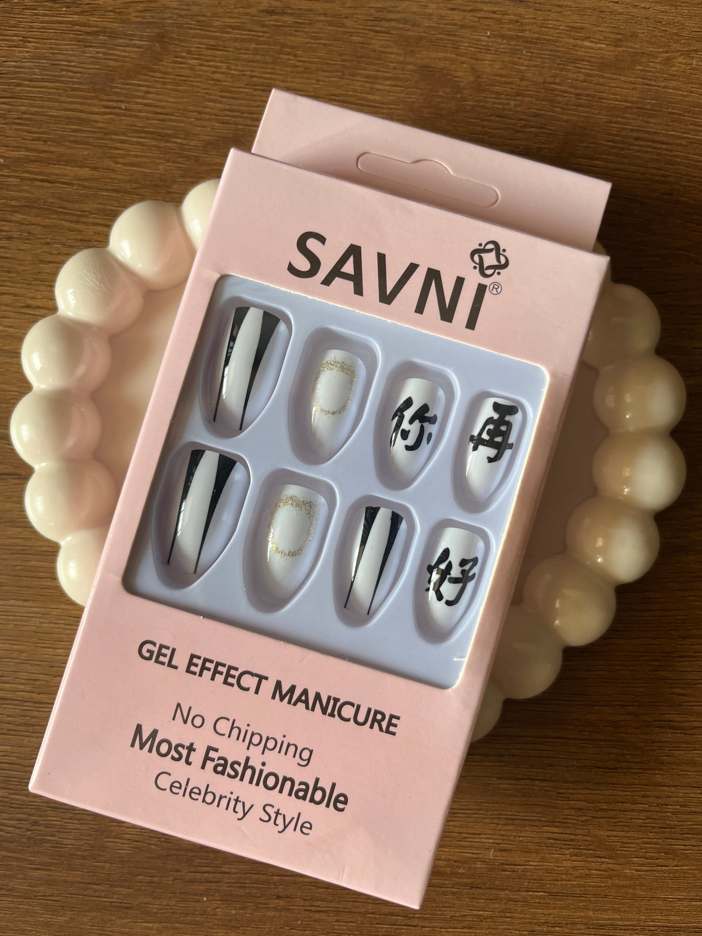 Korean white set of 12 nails