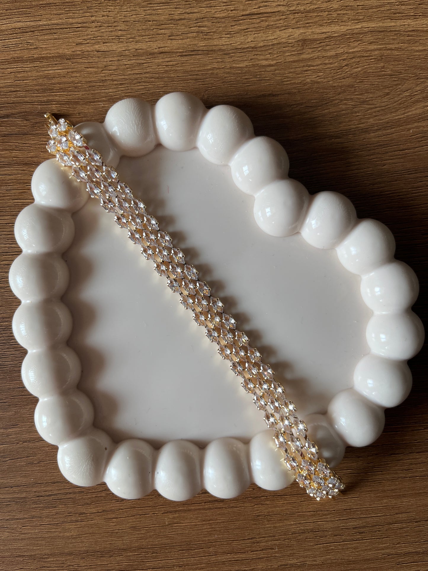 Gold Broad tennis bracelet