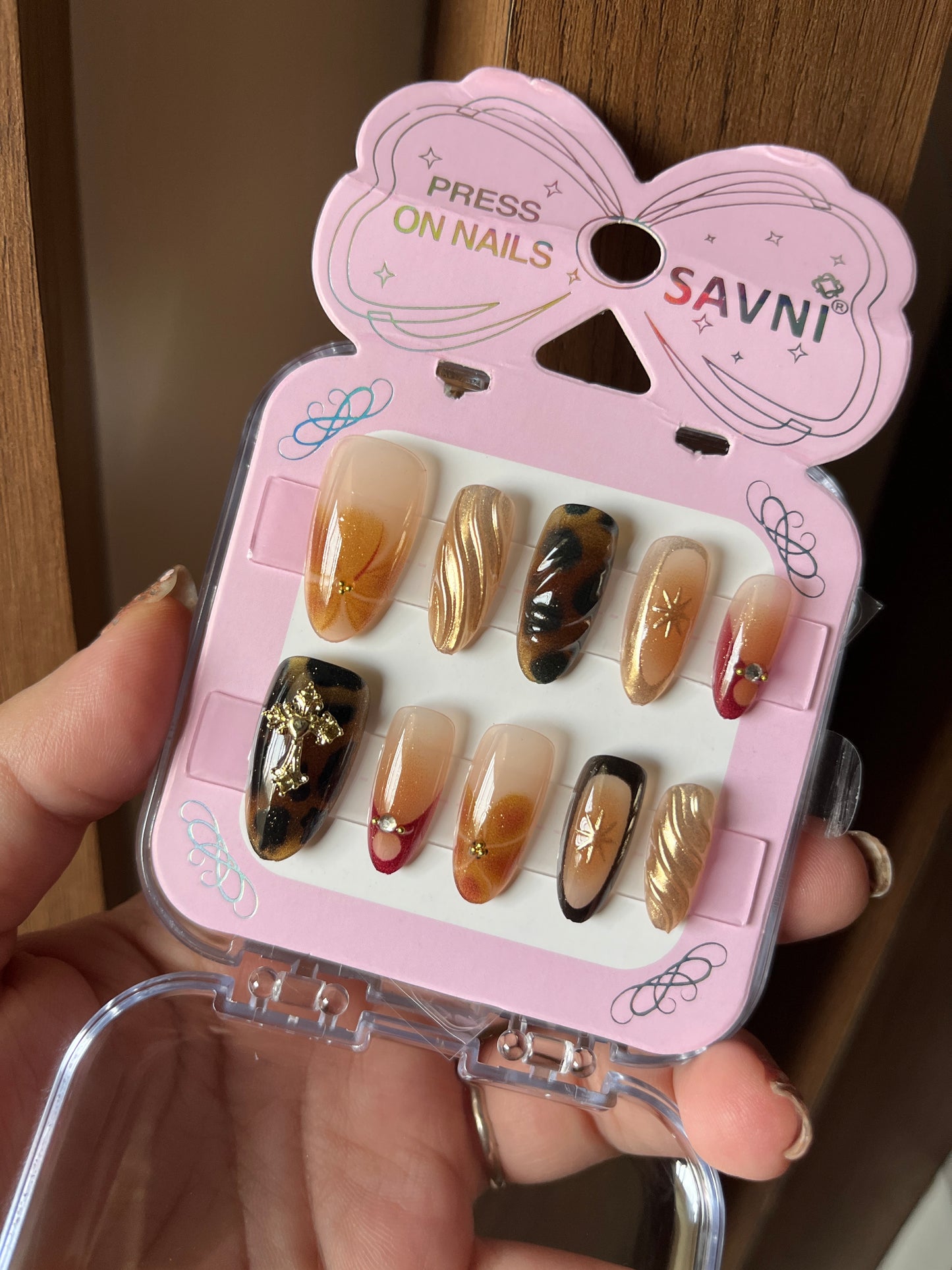 Gold brown premium nails