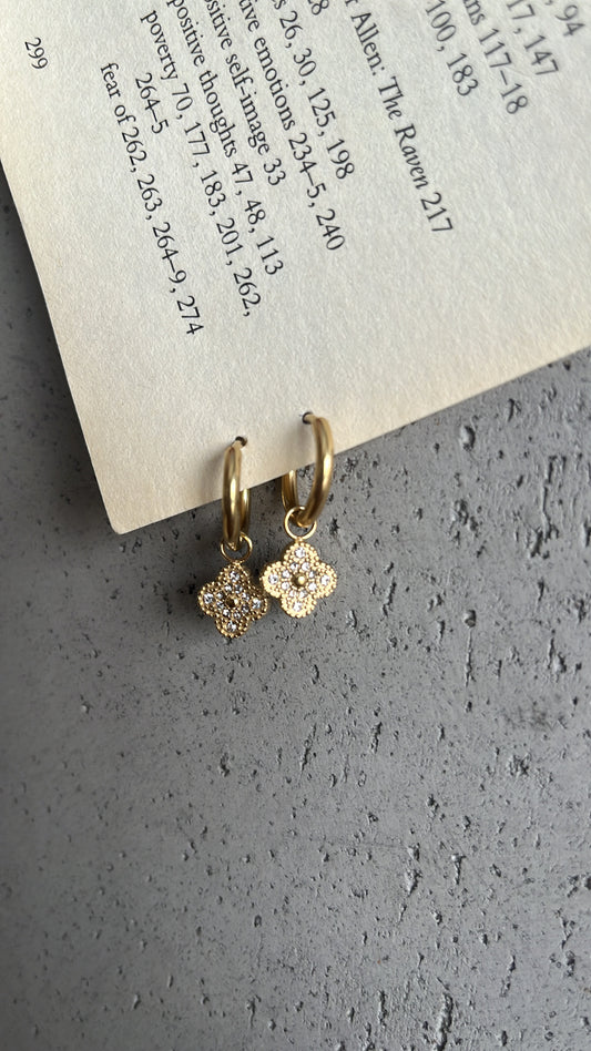 Gold Clover dangler earrings