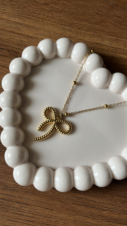 Bow Necklace - Gold