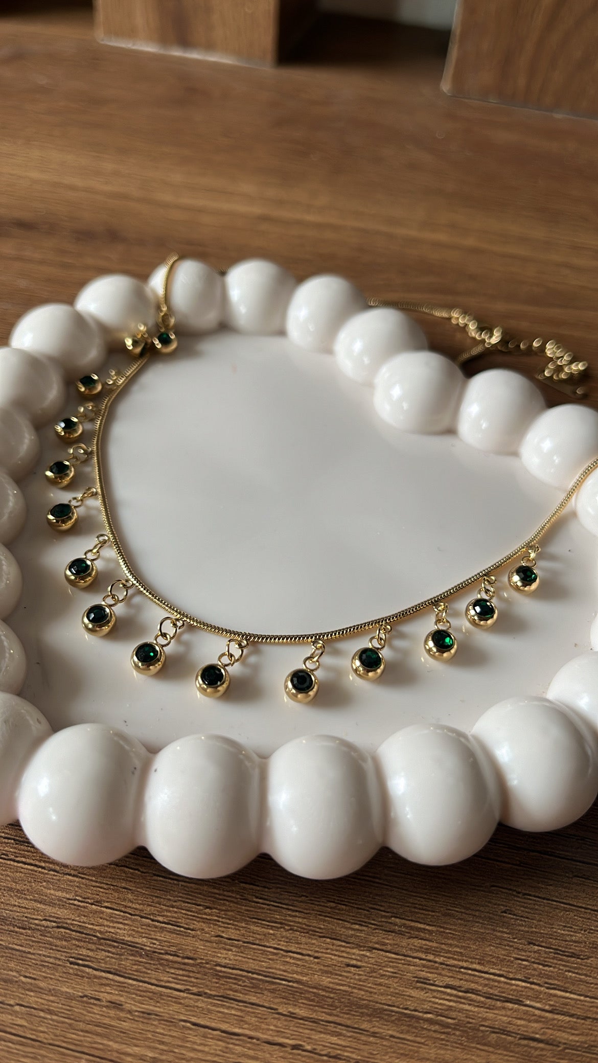 Emerald Raindrop Necklace