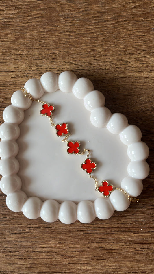 Red Gold Clover bracelet
