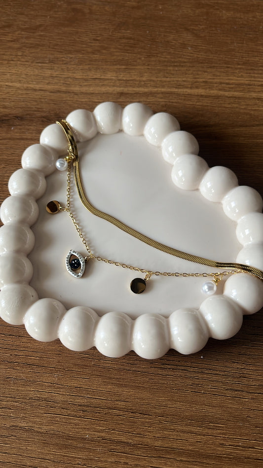 Ad Evil eye layered bracelet