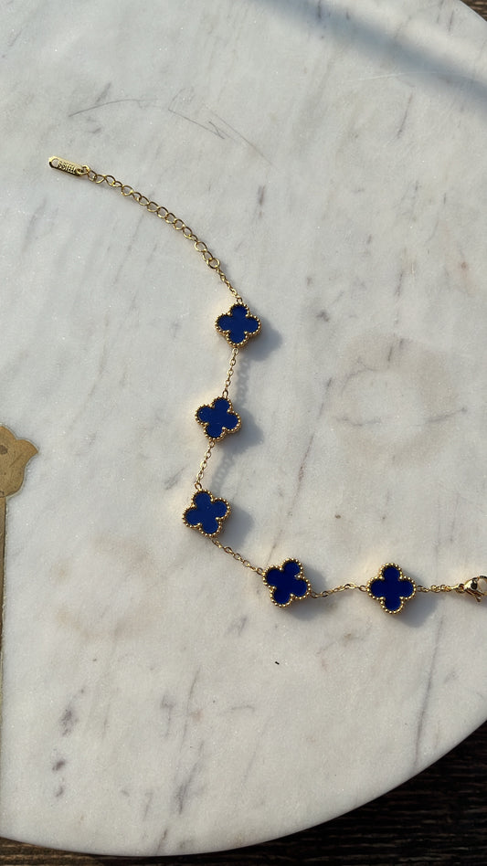 Blue clover bracelet