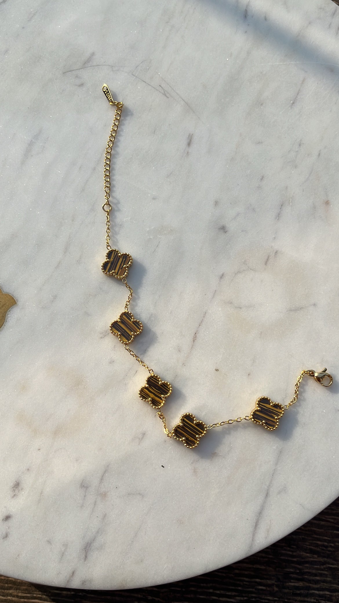 Brown clover bracelet