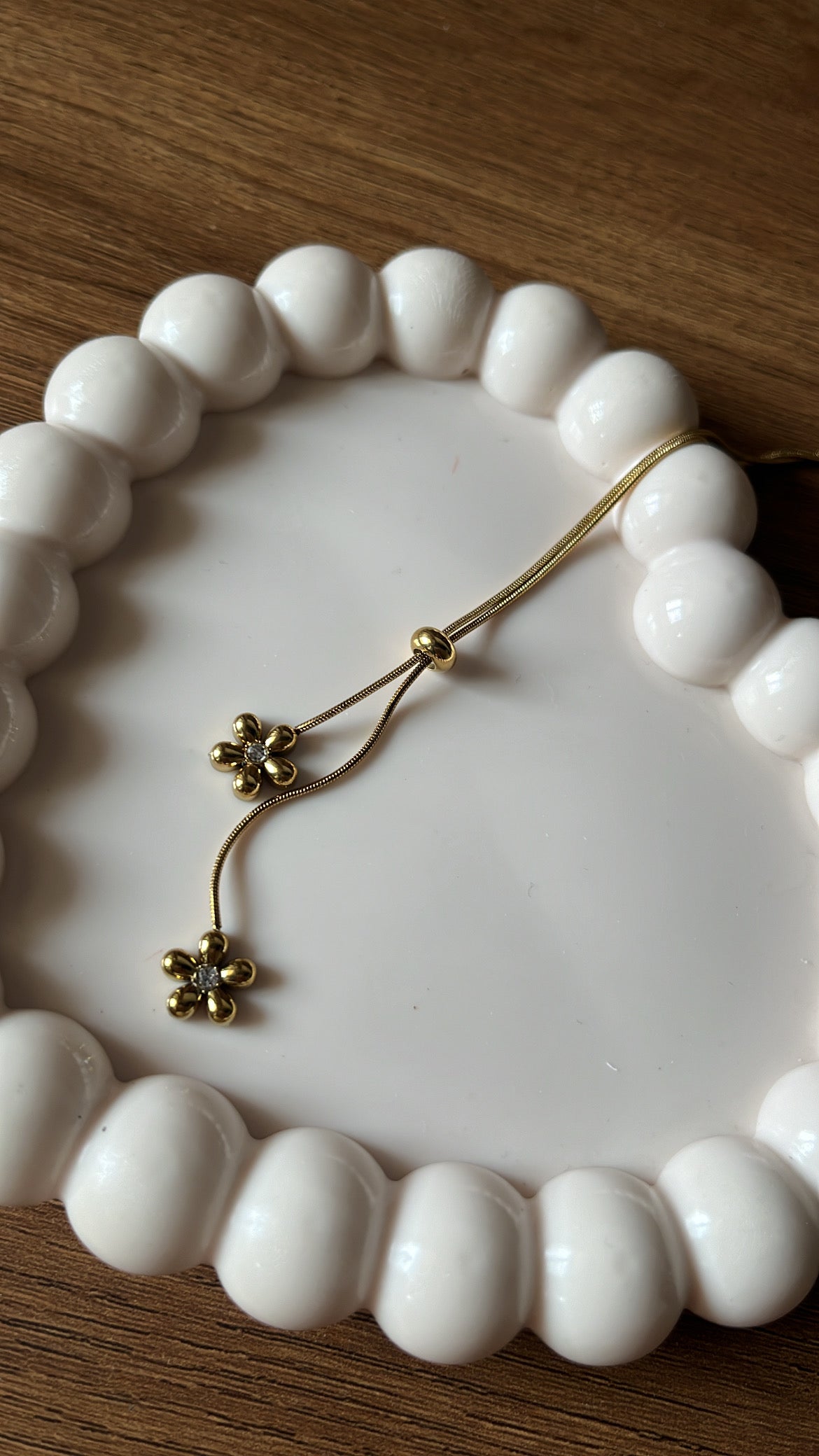 Adjustable Flower charm necklace