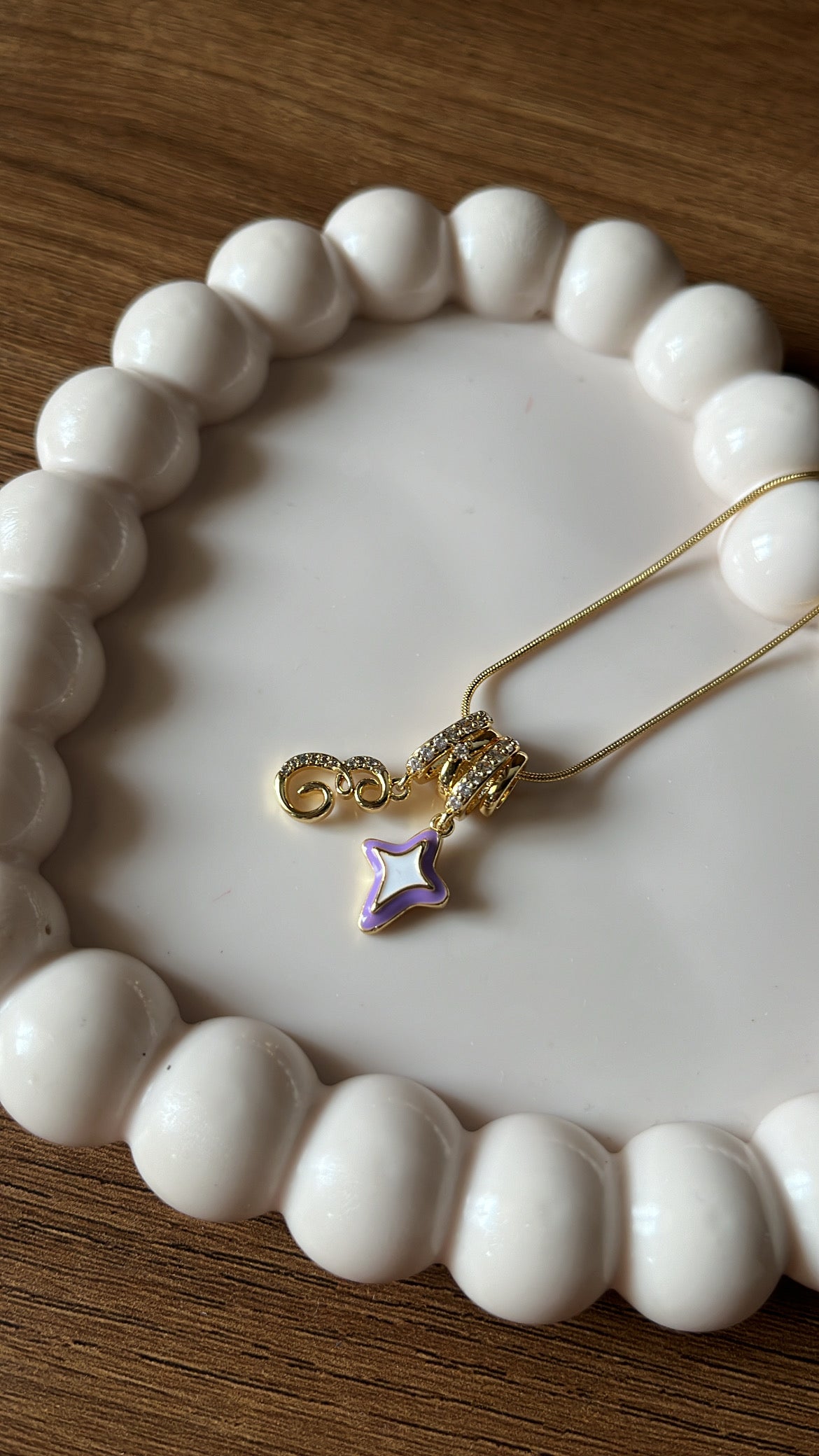 Multi charm necklace - Purple