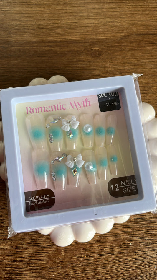 Blue Korean Stone Nails