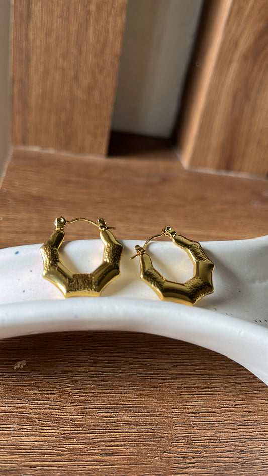 Gold Hoop Earrings - 4
